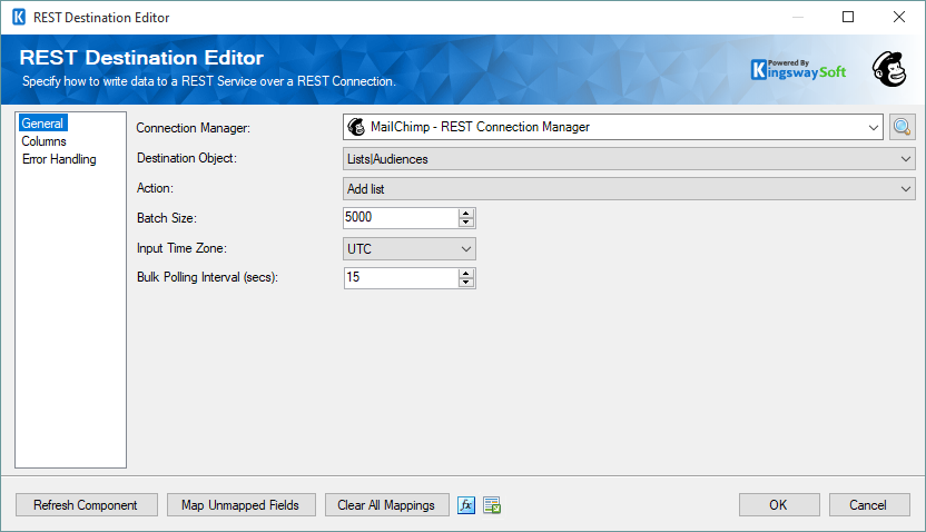 SSIS MailChimp REST Destination